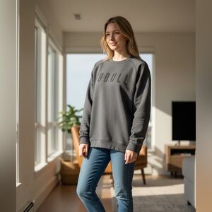 NWT NOBULL Women’s Heather Black/Gray Pull Over Sweatshirt - Size XS